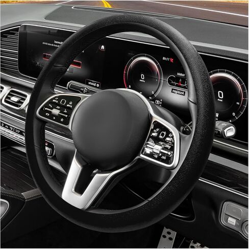 Car Silicone Steering Wheel Cover, Non-Slip Soft Steering Wheel Protective Cover, Stretchy Enhanced Control Protector for 13-15 inch Steering Wheels, Car Accessories (Gray) in Saudi Arabia