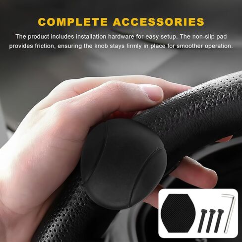 Car Steering Wheel Knob, Non-Slip Silicone Steering Wheel Spinner Driving Turning Assist, 360 Degree Rotation Knob Power Handle for Cars Trucks SUVs, Car Accessories in Kuwait