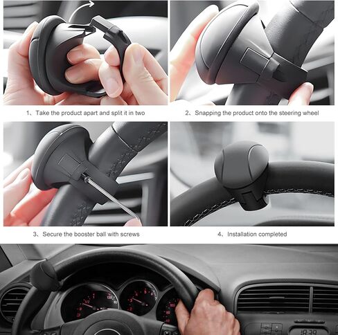 Car Steering Wheel Knob, Non-Slip Silicone Steering Wheel Spinner Driving Turning Assist, 360 Degree Rotation Knob Power Handle for Cars Trucks SUVs, Car Accessories in Kuwait