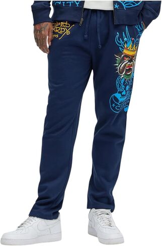 ED HARDY Men’s Panther Bulldog Sweatpants in Midnight EHMR8006-1 in Kuwait