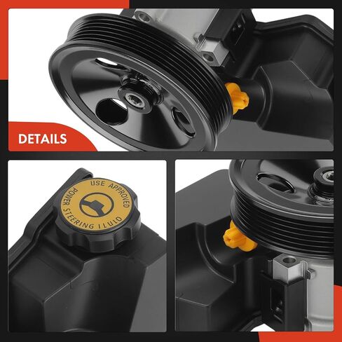 A-Premium Power Steering Pump, with 6-Groove Pulley & Reservoir, Compatible with Jeep Wrangler 2004-2006, TJ 2004-2006, L6 4.0L, Replace# 52087871AE in Saudi Arabia
