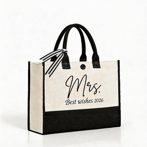 Mrs Canvas Tote Bag - Bridal Shower Wedding Gift Bride to Be, Bachelorette Party Engagement Gift in Saudi Arabia