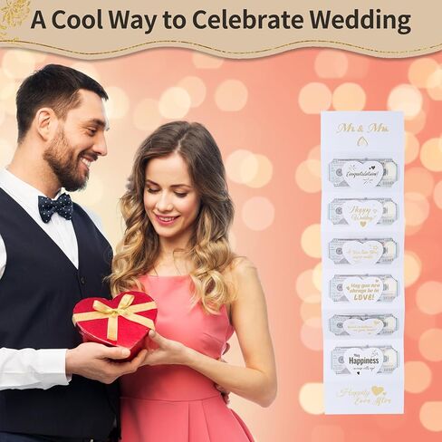 HOMANGA Wedding Money Card, Wedding Card for Cash Gifts, Weddings Money Holder, Wedding's Cards for Bride and Groom (Mr. & Mrs.) in Kuwait