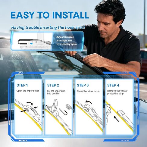 5 PLUS® LotusEffect Silicone Wiper Blades 24 and 16 inch windshield wiper blades, Automotive Replacement Windshield Wipers With Water Repellent- 5 Plus Silicone Windshield Wiper Blades For My Car in Kuwait