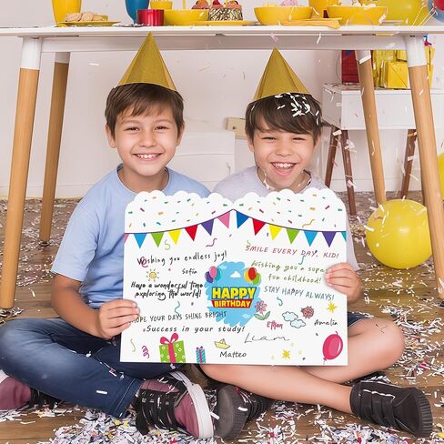 بطاقة عيد ميلاد عملاقة من كارتون ستوري، كتاب الضيوف العملاق، 13.7 × 21.6 بوصة، بطاقة عيد ميلاد كبيرة عملاقة، مناسبة لمستلزمات الحفلات ذات الطابع الخاص باللعبة، بما في ذلك المغلف (أبيض) in Kuwait