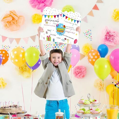 بطاقة عيد ميلاد عملاقة من كارتون ستوري، كتاب الضيوف العملاق، 13.7 × 21.6 بوصة، بطاقة عيد ميلاد كبيرة عملاقة، مناسبة لمستلزمات الحفلات ذات الطابع الخاص باللعبة، بما في ذلك المغلف (أبيض) in Kuwait