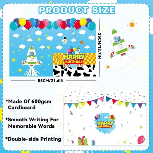 بطاقة عيد ميلاد عملاقة من كارتون ستوري، كتاب الضيوف العملاق، 13.7 × 21.6 بوصة، بطاقة عيد ميلاد كبيرة عملاقة، مناسبة لمستلزمات الحفلات ذات الطابع الخاص باللعبة، بما في ذلك المغلف (أبيض) in Kuwait