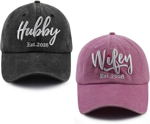 Wifey Hubby 2026 Couples Dad Hats Baseball Caps Married Gift Set of 2 in Saudi Arabia