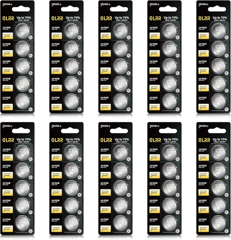 بطارية CR2450 بطارية ليثيوم 3 فولت خلية عملة معدنية 50 حزمة، بطاريات طويلة الأمد CR2450 مفتاح السيارة عن بعد، الساعات، المفاتيح الرئيسية، الآلات الحاسبة، الألعاب الإلكترونية in Kuwait