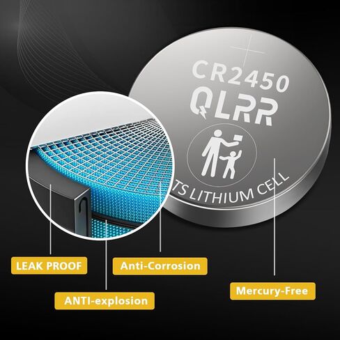 بطارية CR2450 بطارية ليثيوم 3 فولت خلية عملة معدنية 50 حزمة، بطاريات طويلة الأمد CR2450 مفتاح السيارة عن بعد، الساعات، المفاتيح الرئيسية، الآلات الحاسبة، الألعاب الإلكترونية in Kuwait