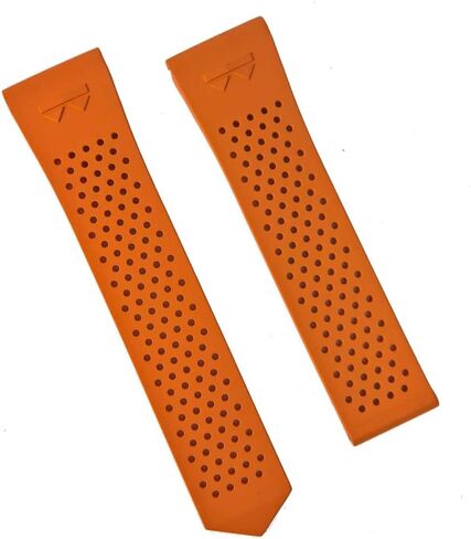 Orange FKM Rubber watch strap with quick release mechanism to fit TAG Heuer Connected E4 42 mm smart watches. in Kuwait