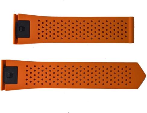 Orange FKM Rubber watch strap with quick release mechanism to fit TAG Heuer Connected E4 42 mm smart watches. in Kuwait