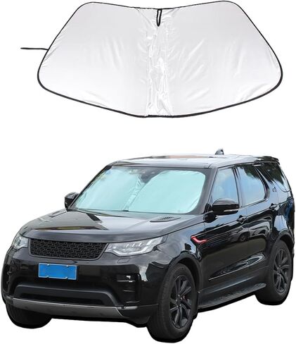 مظلة شمسية للزجاج الأمامي للسيارة قابلة للطي لسيارة Land Rover Discovery 5 LR5 L462 2017-2024 مظلة شمسية لنافذة السيارة الأمامية والحماية الداخلية من الشمس للشمس والحرارة والأشعة فوق البنفسجية (مظلة زجاجية أمامية طراز B) in Saudi Arabia