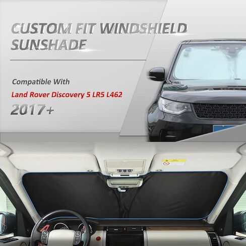 مظلة شمسية للزجاج الأمامي للسيارة قابلة للطي لسيارة Land Rover Discovery 5 LR5 L462 2017-2024 مظلة شمسية لنافذة السيارة الأمامية والحماية الداخلية من الشمس للشمس والحرارة والأشعة فوق البنفسجية (مظلة زجاجية أمامية طراز B) in Saudi Arabia