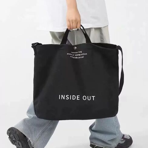 Large Capacity Spacious Tote Bag With Alphabet Print, Casual Trendy Handbag with Zipper Closure, Suitable for Women Commuting, Shopping, Travel - Black in Saudi Arabia