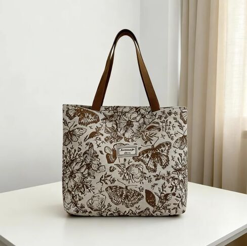 Women's Canvas Tote – Large Capacity Shoulder Handbag for Shopping & Daily Commute in Saudi Arabia