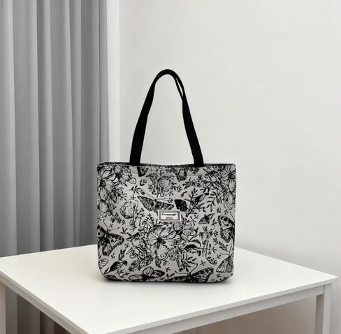 Women's Canvas Tote – Large Capacity Shoulder Handbag for Shopping & Daily Commute in Saudi Arabia
