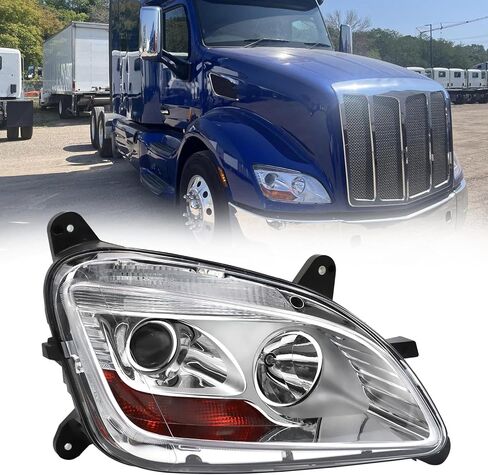 aostirmotor Right Halogen Headlights Fit for 2013-2020 Peterbilt 579 Class 8 Truck Front Headlamps Compatible with 2011-2018 Peterbilt 587 (Passenger Side) in Kuwait