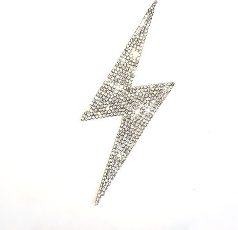 Bling Lightning Bolt Rhinestones Decal, Sparkling Bedazzled Waterproof Crystal Anti-Scratch Sticker 5'' Height in Kuwait