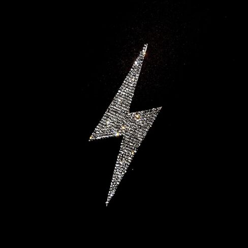 Bling Lightning Bolt Rhinestones Decal, Sparkling Bedazzled Waterproof Crystal Anti-Scratch Sticker 5'' Height in Kuwait