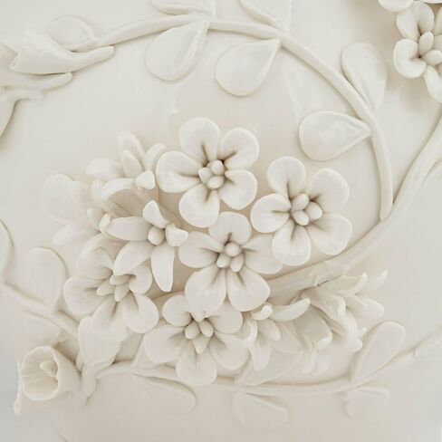Bloomer 8 3/4" Wide White Glazed Floral Cottage Core Decorative Vase - Dahlia Studios in Saudi Arabia