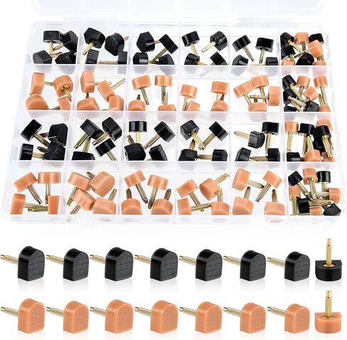 NEBURORA 56 Pairs High Heel Replacement Tips Non-Slip Shoe Heels Repair Caps Seven Different Sizes of Women's High Heels Repair Sets Black and Apricot Colors in Kuwait