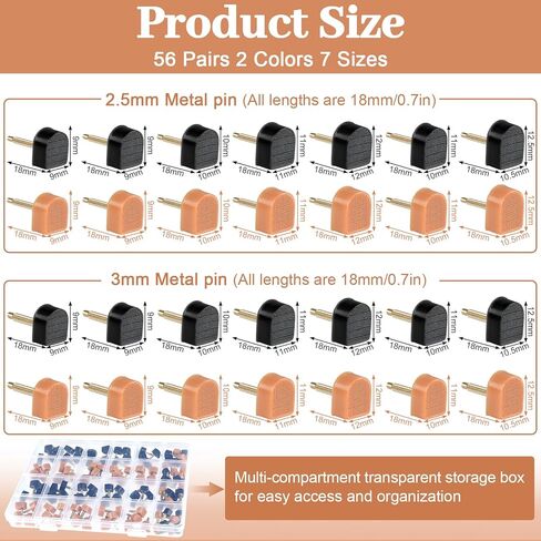 NEBURORA 56 Pairs High Heel Replacement Tips Non-Slip Shoe Heels Repair Caps Seven Different Sizes of Women's High Heels Repair Sets Black and Apricot Colors in Kuwait