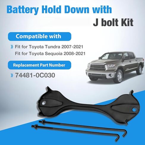 74481-0C030 Battery Hold Down with J bolt Kit Fit for Toyota Tundra 2007-2021 Sequoia 2008-2021 in Kuwait