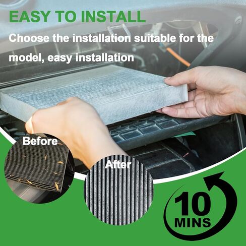 NQF182 Cabin Air Filter for Honda Civic Clarity CR-V CR-Z Fit HR-V Insight Odyssey MDX TLX RDX INTEGRA(Carbon 3 Pack) in Kuwait