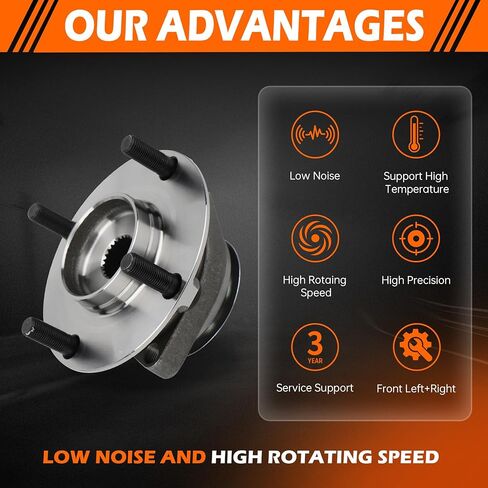 GAHA 513308X2 Front Wheel Hub and Bearing Assembly Compatible for Nissan Versa 2007 2008 2009 2010 2011; 4Lugs Non-ABS in Kuwait