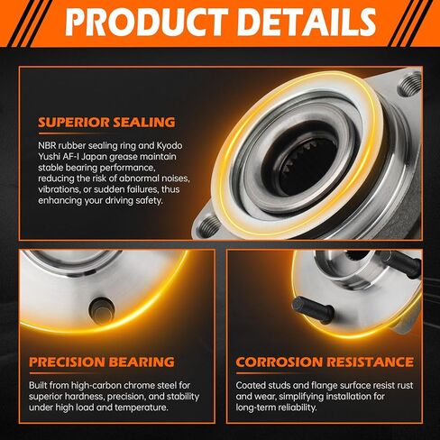 GAHA 513308X2 Front Wheel Hub and Bearing Assembly Compatible for Nissan Versa 2007 2008 2009 2010 2011; 4Lugs Non-ABS in Kuwait