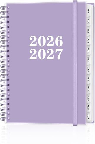 Planner 2026-2027 - Academic Planner from July 2026 to June 2027, Weekly & Monthly Planners Spiral Bound with 12-Month Tabs, Inner Pocket, 6.25" x 8.5", Purple in Kuwait