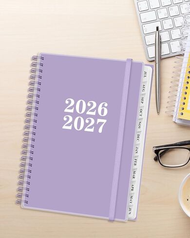 Planner 2026-2027 - Academic Planner from July 2026 to June 2027, Weekly & Monthly Planners Spiral Bound with 12-Month Tabs, Inner Pocket, 6.25" x 8.5", Purple in Kuwait