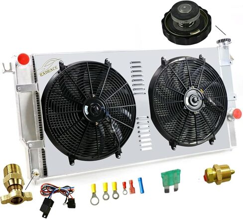 مشعاع ألومنيوم لـ 1994-2002 دودج رام 2500/رام 3500 5.9L L6 ديزل V8 غاز 1995 1996 1997 1998 1999 2000 2001 مشعات 3 صف الأساسية الكفن مروحة التتابع in Kuwait