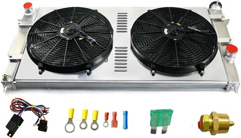 مشعاع ألومنيوم لـ 1994-2002 دودج رام 2500/رام 3500 5.9L L6 ديزل V8 غاز 1995 1996 1997 1998 1999 2000 2001 مشعات 3 صف الأساسية الكفن مروحة التتابع in Kuwait