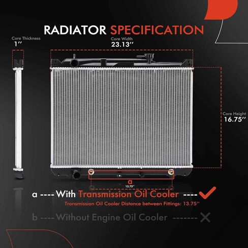 A-Premium Engine Coolant Radiator Assembly with Transmission Oil Cooler Compatible with Suzuki Grand Vitara 2001-2005, XL-7 XL7 2002-2003 in Saudi Arabia
