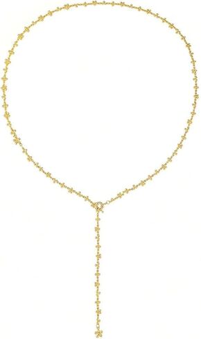 عقد من الذهب الوهق للنساء 18 قيراط مطلي بالذهب على شكل حرف Y قلادة أنيقة على شكل قطرة قلادة ساحرة مجوهرات عصرية هدايا in Kuwait