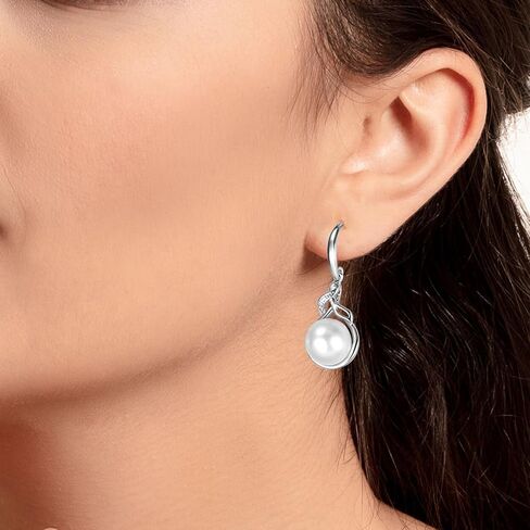 Mothers Day Gifts for Mom Women Wife Anniversary, Pearl Earrings, Birthday Day Gift Christmas Day Fine Jewelry Gifts for Women Wife, Valentine's Day for Her in Saudi Arabia