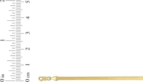 سوار أو خلخال من الذهب الأصفر عيار 14 قيراط من فلوريو بسلسلة متعرجة صلبة مقاس 3 مم مقاس 7 بوصة in Kuwait