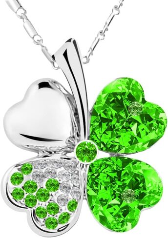 محظوظ الحب أربع أوراق البرسيم قلادة بلورات، قلادة كريستال القلب مع قلادة in Kuwait