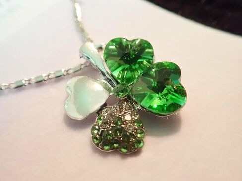 محظوظ الحب أربع أوراق البرسيم قلادة بلورات، قلادة كريستال القلب مع قلادة in Kuwait