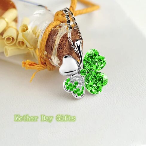 محظوظ الحب أربع أوراق البرسيم قلادة بلورات، قلادة كريستال القلب مع قلادة in Kuwait