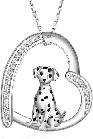 Dalmatian Gifts 925 Sterling Silver Dalmatian Necklace Cute Animal Dog Jewelry Gifts for Women Dog Lover in Saudi Arabia