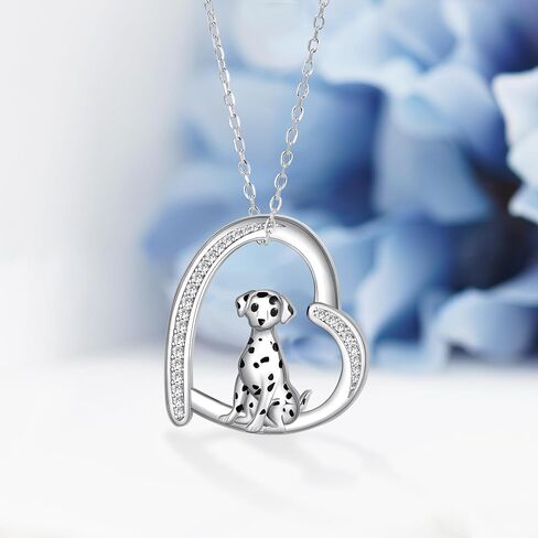 Dalmatian Gifts 925 Sterling Silver Dalmatian Necklace Cute Animal Dog Jewelry Gifts for Women Dog Lover in Saudi Arabia