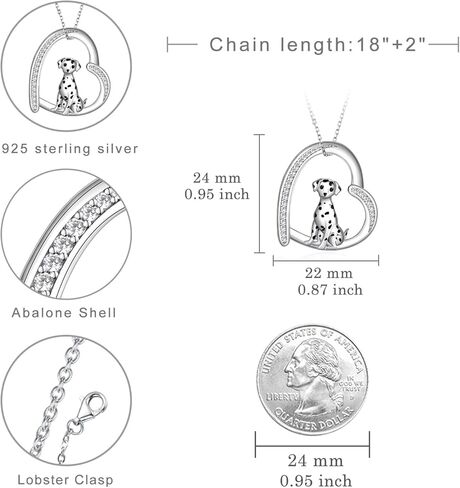 Dalmatian Gifts 925 Sterling Silver Dalmatian Necklace Cute Animal Dog Jewelry Gifts for Women Dog Lover in Saudi Arabia