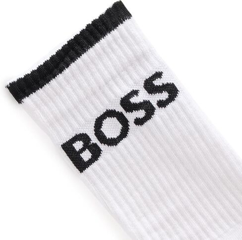 BOSS, Six Pack Quarter Length Socks with Banded Branding, white gloss, 7-13 in Saudi Arabia