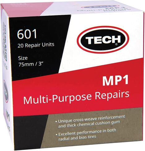 MP-1 Multi-Purpose Tire Repair Patch, 3" (75mm) - Puncture Repair Unit for Radial and Bias Tires - Round, Box of 20 in Kuwait