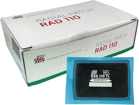 ريما تيب توب RAD110 رقع الإطارات الشعاعية - 2 بوصة × 2-3/4 بوصة رقع إصلاح عالمية للإطارات المسطحة ذاتية الفلكنة - 10 قطع in Kuwait