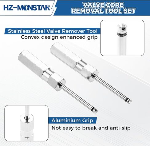 2Pcs Valve Core Removal Tool, Tire Valve Stem Puller Rod Tool, Screwdriver Valve Stem Core Remover, Tire Valve Tool for Schrader Valve Cores (4 Inch Length) in Saudi Arabia