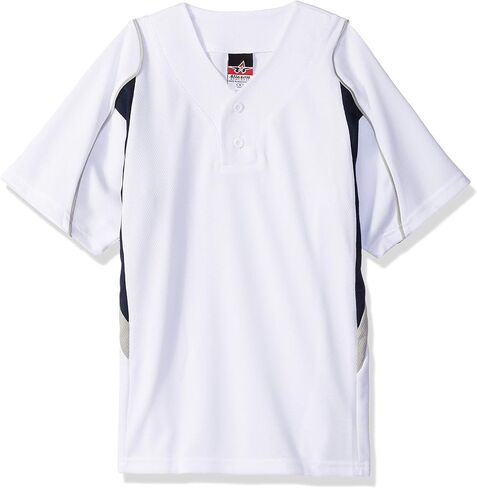 Alleson Athletic Boys Youth Baseball Jersey, Purple/Grey/White, X-Small in Kuwait